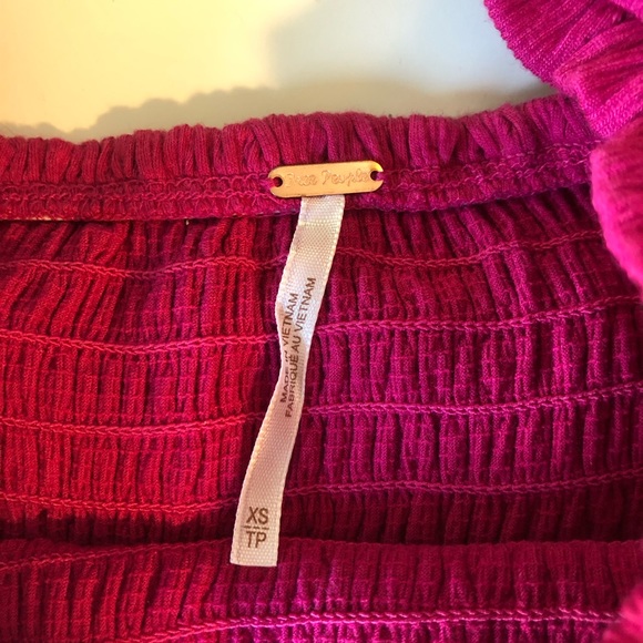 Free People Brencye Pink Smocked Crop Top - Picture 6 of 6